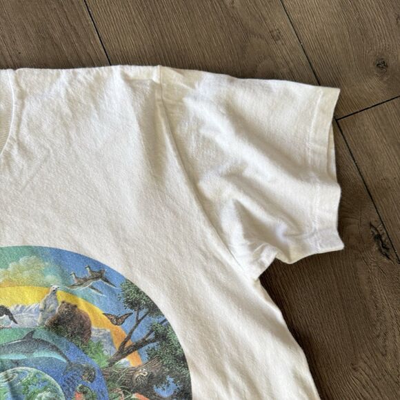 Vtg 90s Human-I-Tees Circle Of Life Faded Shirt M USA Animal Nature Art Grunge - Picture 6 of 14